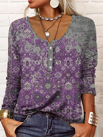 Casual Printed Long Sleeve T-Shirt