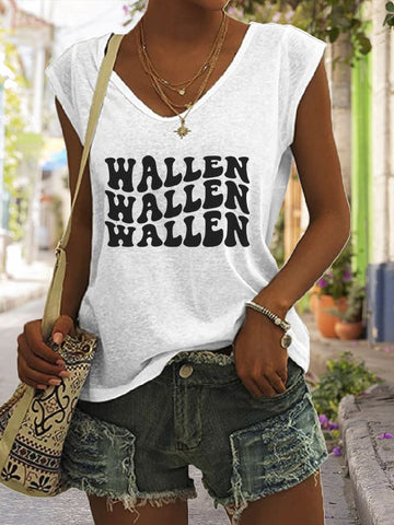 Women's Wallen Cowboy Print Sleeveless T-Shirt