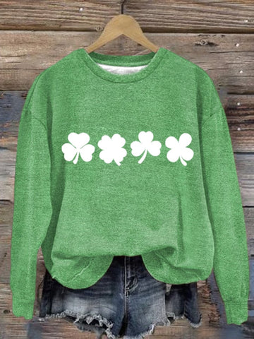 Women's St. Patrick's Day Printed Long Sleeve Sweatshirt