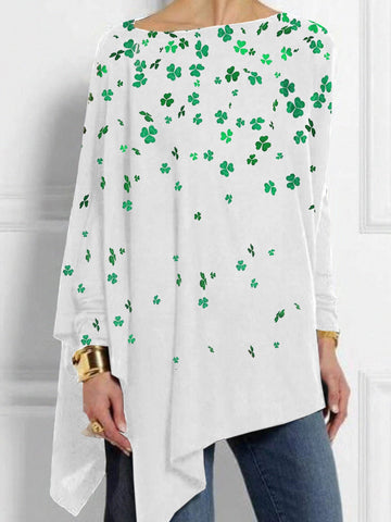 Women's St. Patrick's Day Lucky Shamrock Print Top