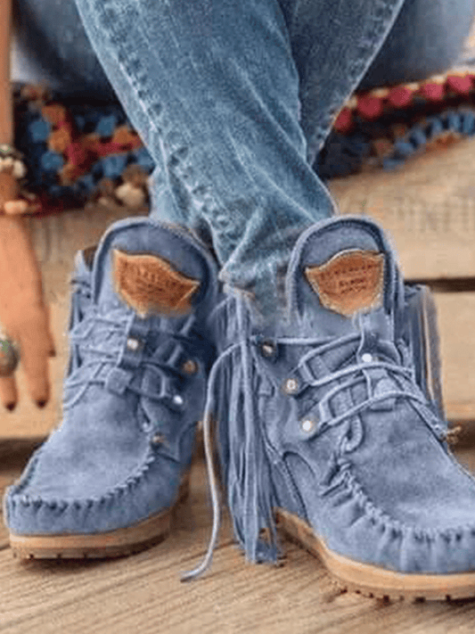 Women's New Fringed Western Cowboy Chelsea Boots