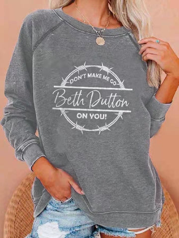 Fashion Letter Print Long Sleeve Sweatshirt