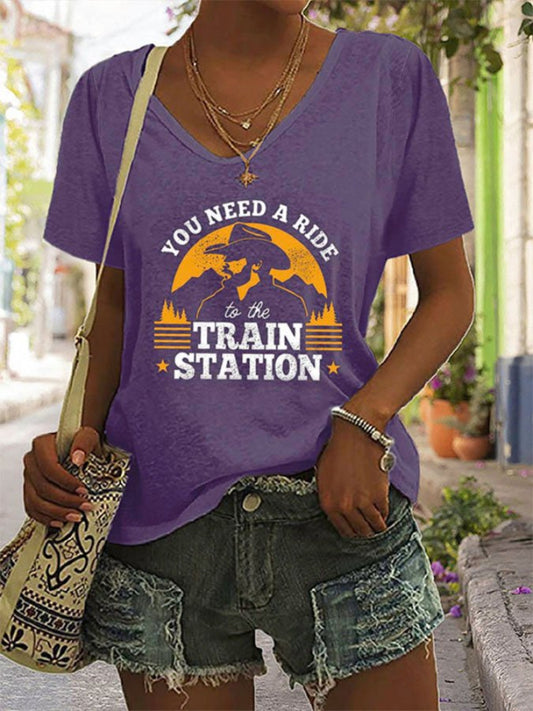 You Need A Ride To The Train Station Print T Shirt