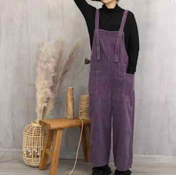 Literary retro corduroy jumpsuit