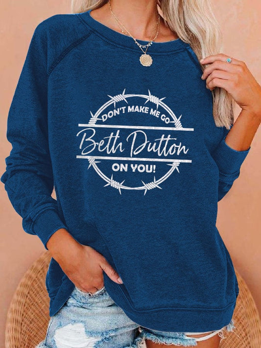 Fashion Letter Print Long Sleeve Sweatshirt