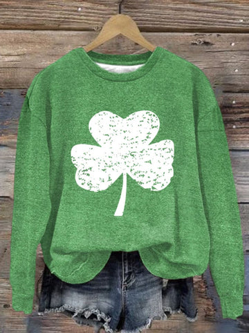 Women's St. Patrick's Day Shamrock Print Sweatshirt