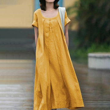 Square Neck Casual Maxi Dress