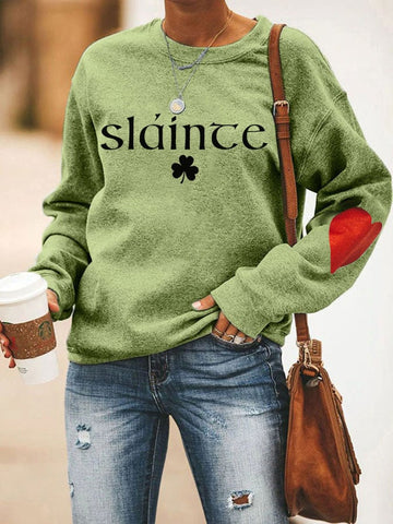 Women's Slainte St. Patrick's Day Print Sweatshirt