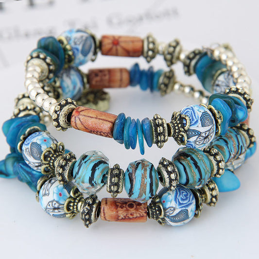 Wisherryy Bohemian Shell Clay Bracelet