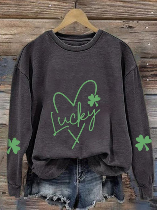 Women's Lucky St. Patrick's Day Print Sweatshirt