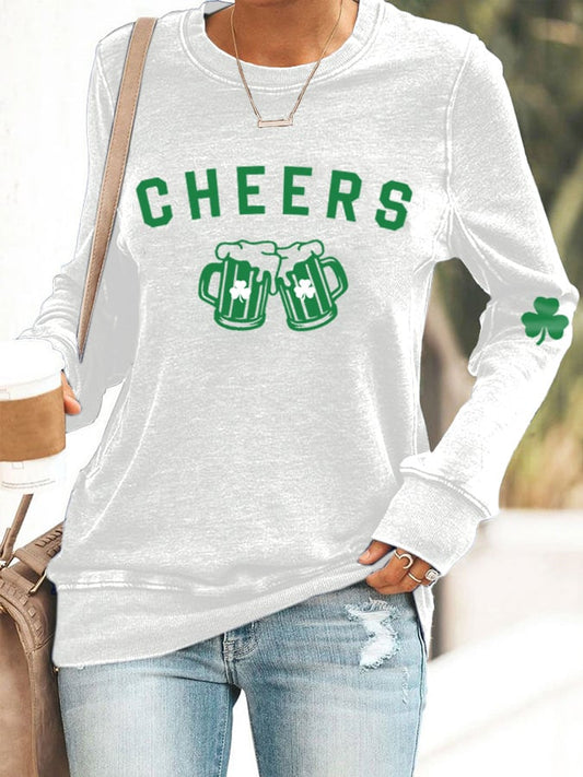 Women's St. Patrick's Day Cheers!Green Beer Shamrock Casual Sweatshirt