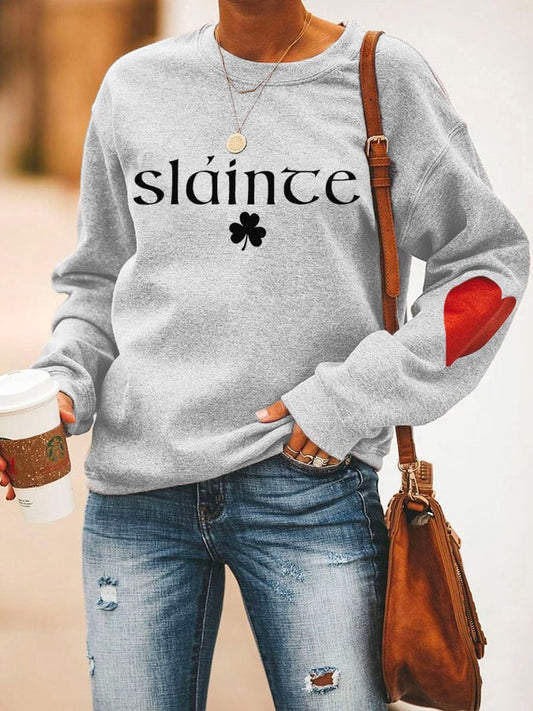 Women's Slainte St. Patrick's Day Print Sweatshirt