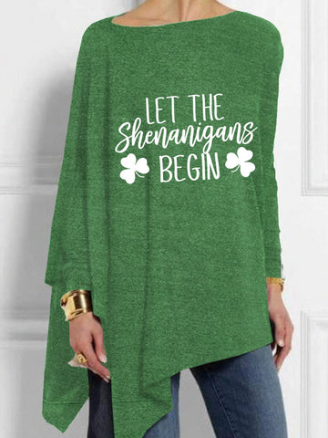 Women's St. Patrick's Day Lucky Shamrock Print Top