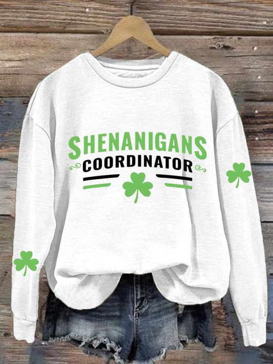 Women'S Casual St Patrick'S Day Printed Long Sleeve Sweatshirt