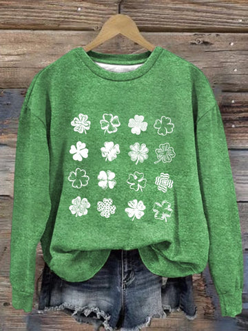 Women's St. Patrick's Day Printed Long Sleeve Sweatshirt