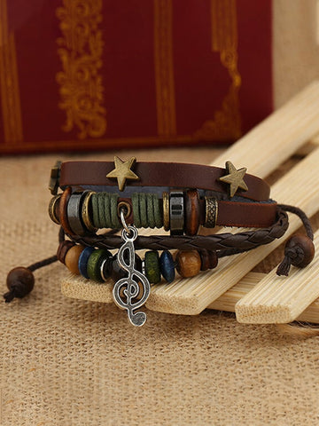 Alloy Leather Bracelet