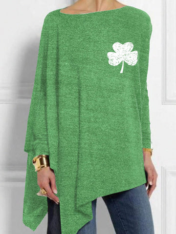 Women's St. Patrick's Day Lucky Shamrock Print Top