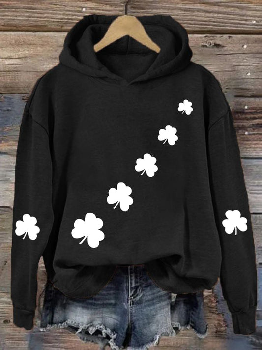 Women's St. Patrick's Day Shamrock Print Hoodie